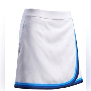 G/FORE White and Blue A-Line Skirt